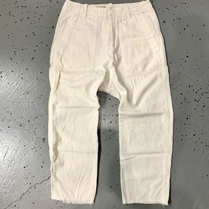 Nili Lotan White Cotton Linen Luna Pants